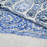 EVERYDAY BLUES-COTTON VOILE PRINTS-ONE SIDE PAISLEY BORDER