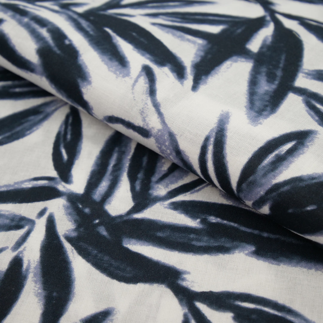 EVERYDAY BLUES-COTTON VOILE PRINTS-TROPICAL LEAVES