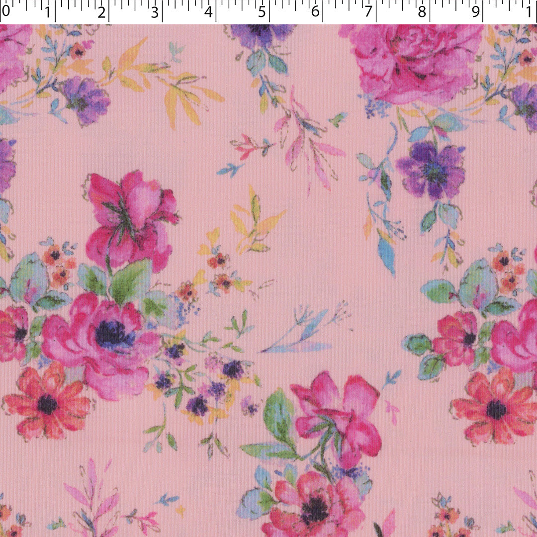 SUMMER SIESTA - RIB KNIT PRINTS - SPACED FLORAL