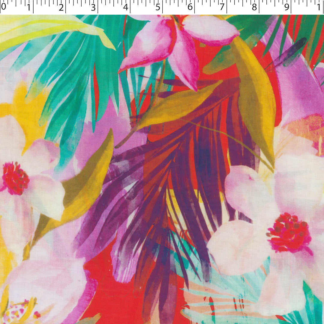 MARBELLA-COTTON VOILE PRINTS-LARGE TROPICAL