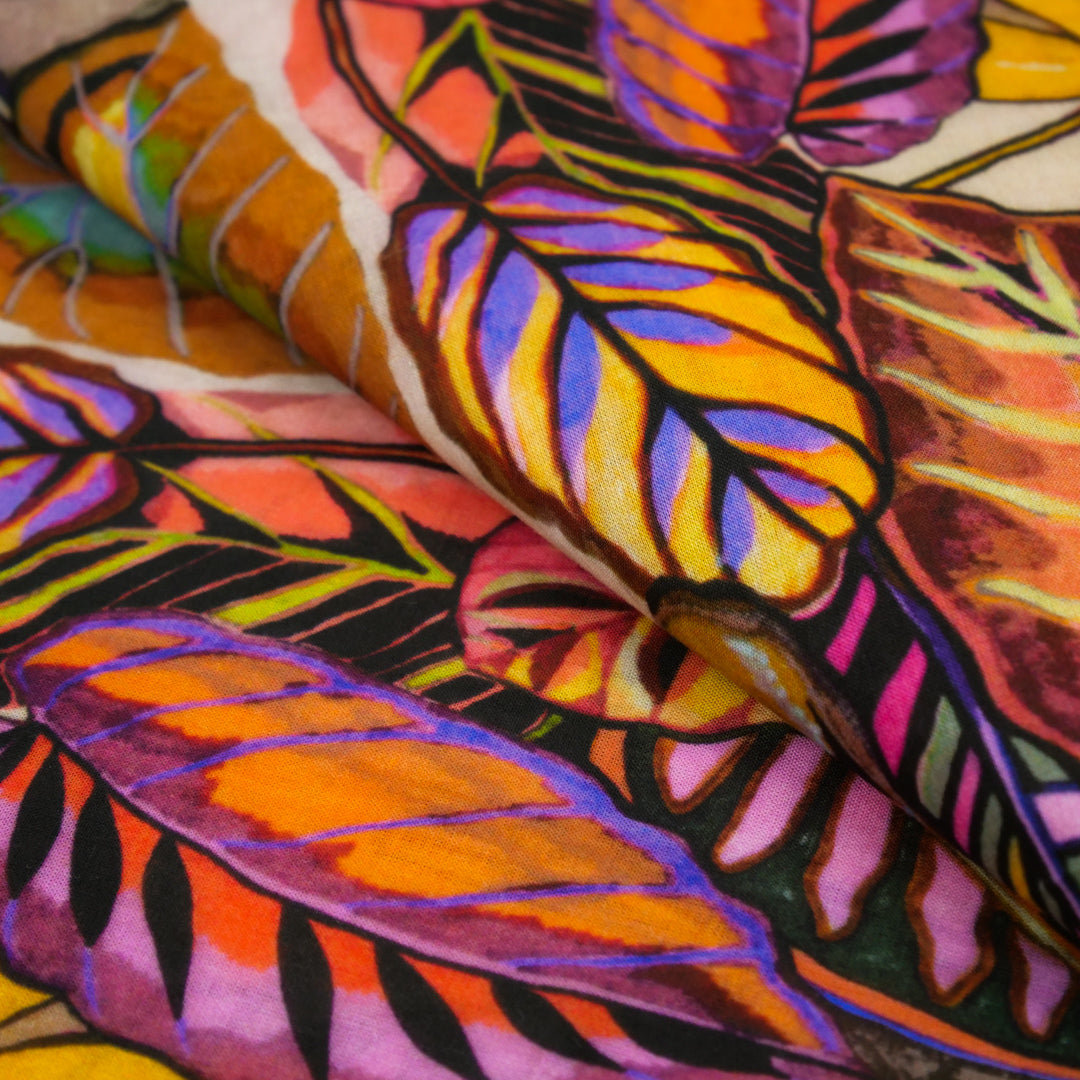 MARBELLA-COTTON VOILE PRINTS-TROPICAL LEAVES
