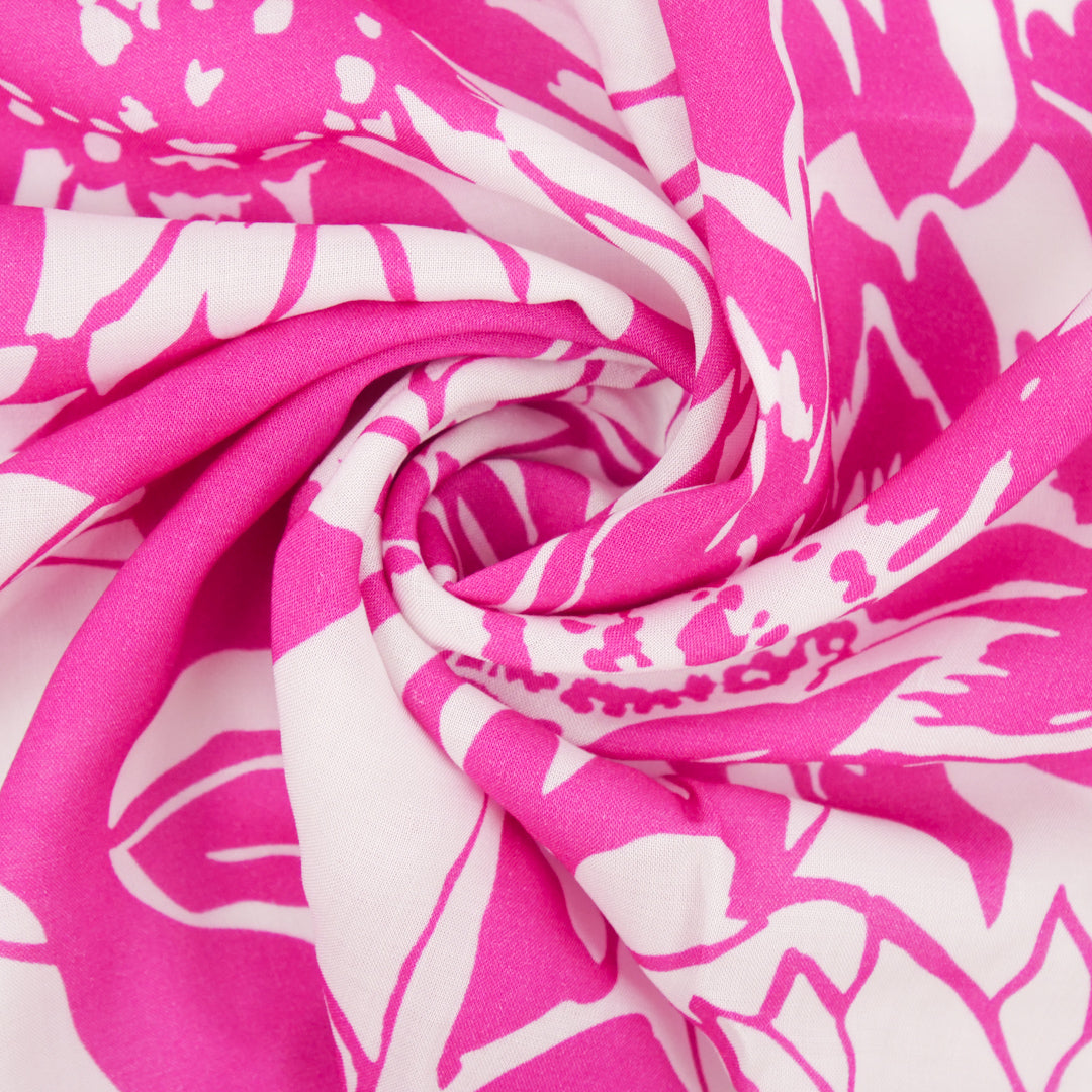 MARLOWE-RAYON VOILE PRINTS-MONOTONE FLORAL