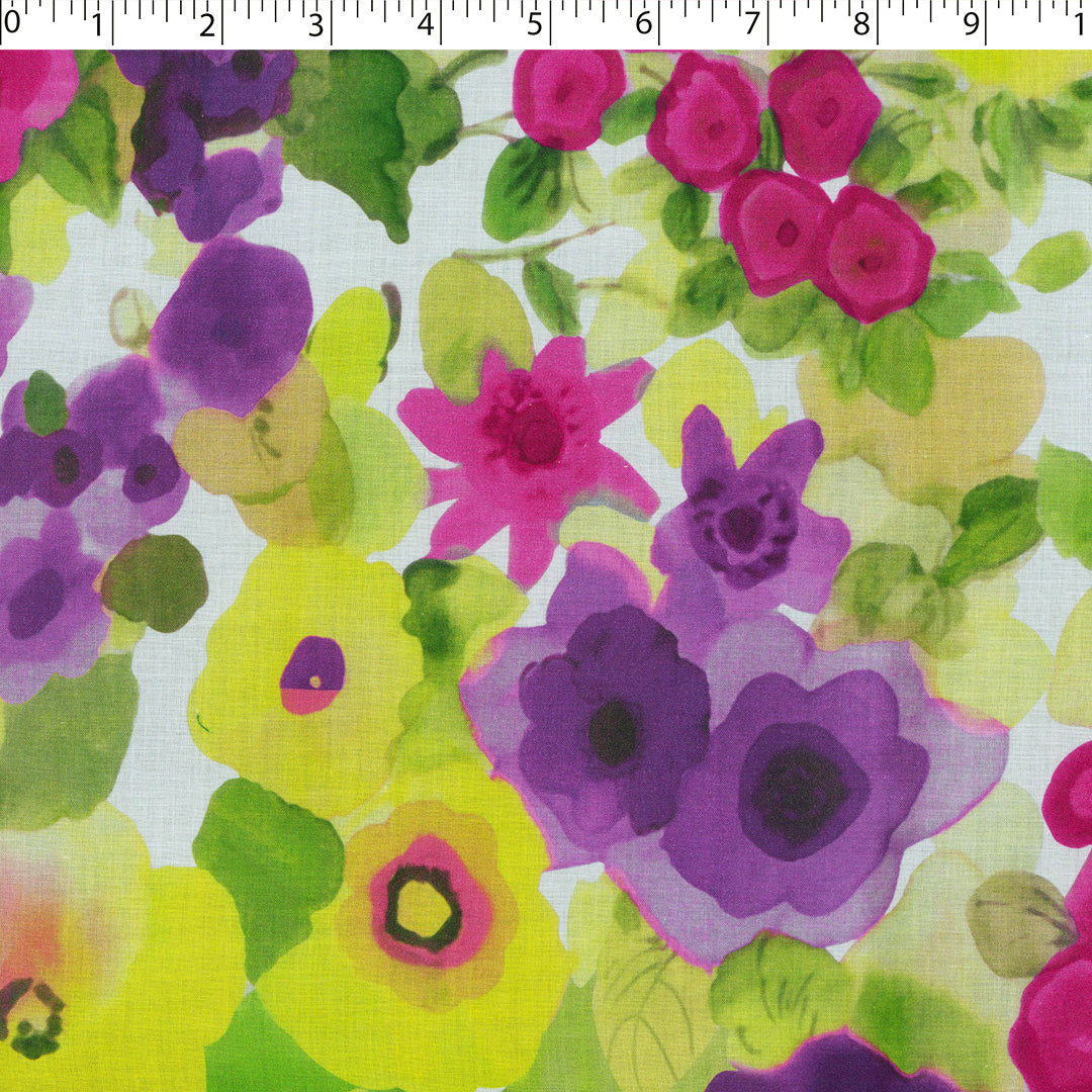 MARLOWE-RAYON VOILE PRINTS-WATERCOLOUR FLORAL