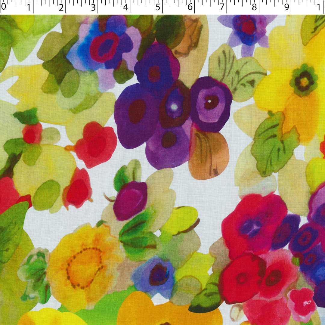MARLOWE-RAYON VOILE PRINTS-WATERCOLOUR FLORAL