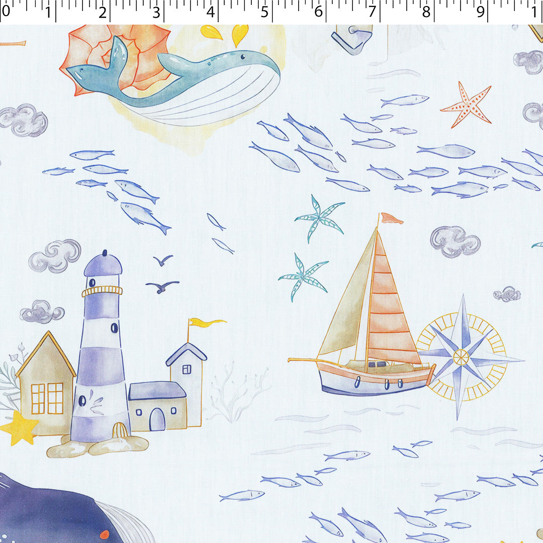 AVERY-COTTON POPLIN PRINTS-MARINE LIFE
