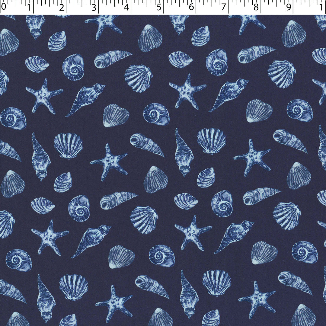 MANSFIELD COLLECTION-COTTON POPLIN PRINTS-SHELLS / STARFISH
