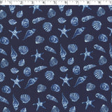 MANSFIELD COLLECTION-COTTON POPLIN PRINTS-SHELLS / STARFISH