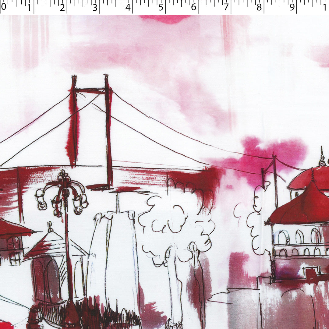 GIGGLES AND GRAPHICS-COTTON POPLIN PRINTS-CITYSCAPE BORDER