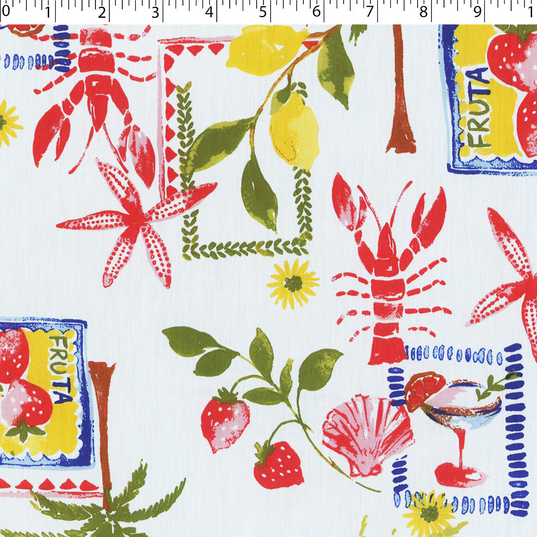 GIGGLES AND GRAPHICS-COTTON POPLIN PRINTS-LEMONS / STRAWBERRIES