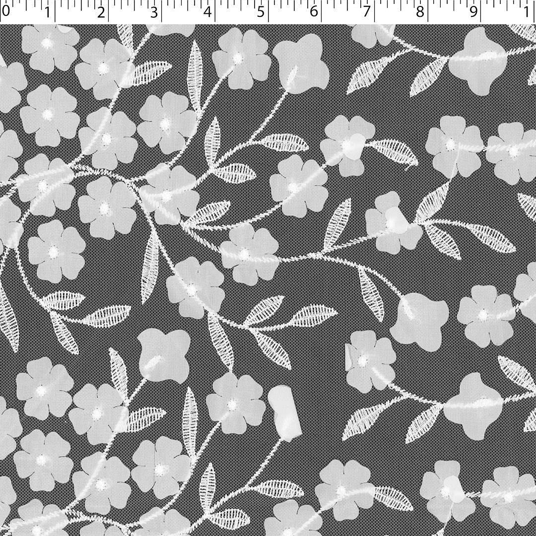 PRINCESS CHARLOTTE - EMBROIDERED MESH- HANDLOOM