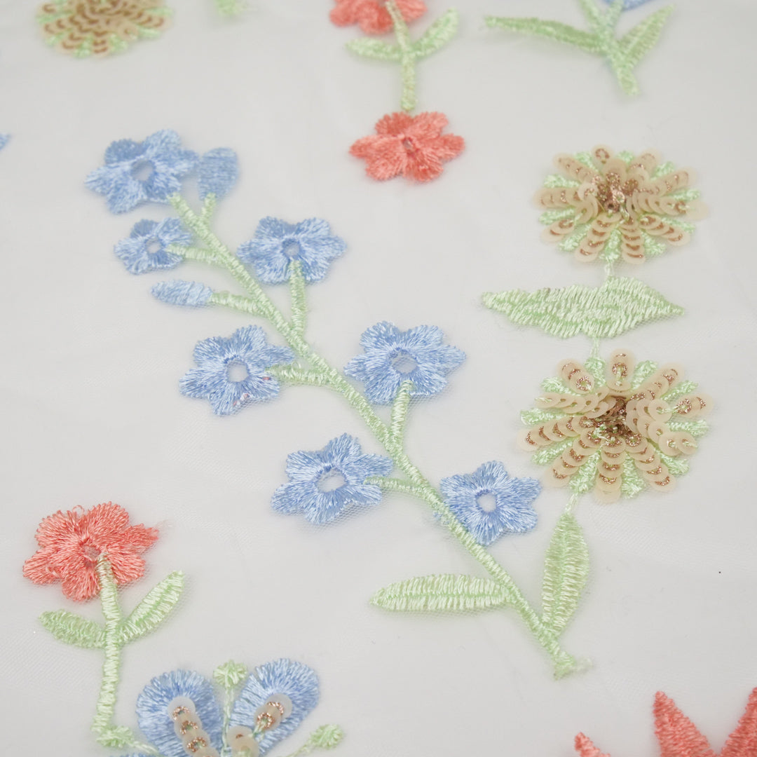 ELEGANZA - EMBROIDERED MESH WITH SEQUINS