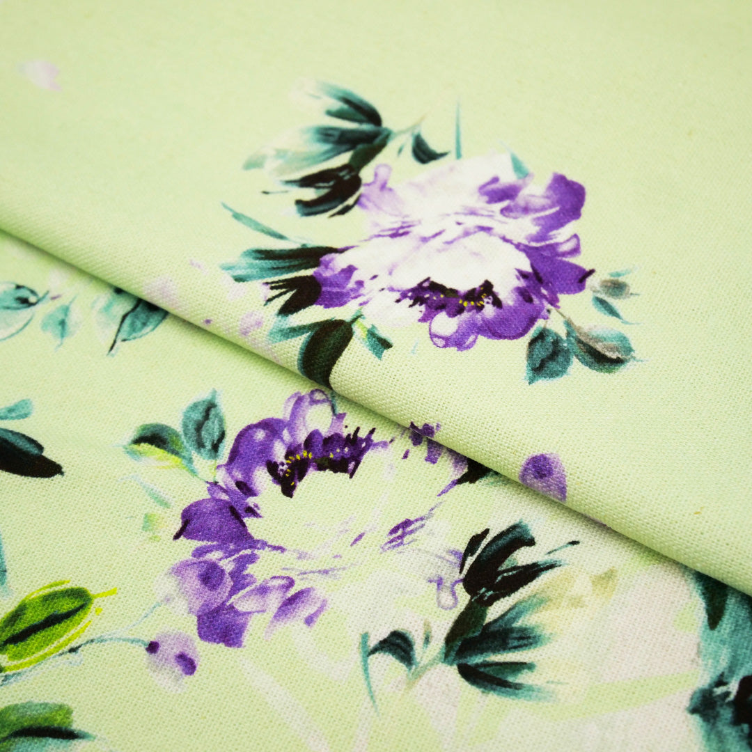 CONVENT GARDEN-RAYON LINEN PRINTS-FLORAL ONE SIDE BORDER