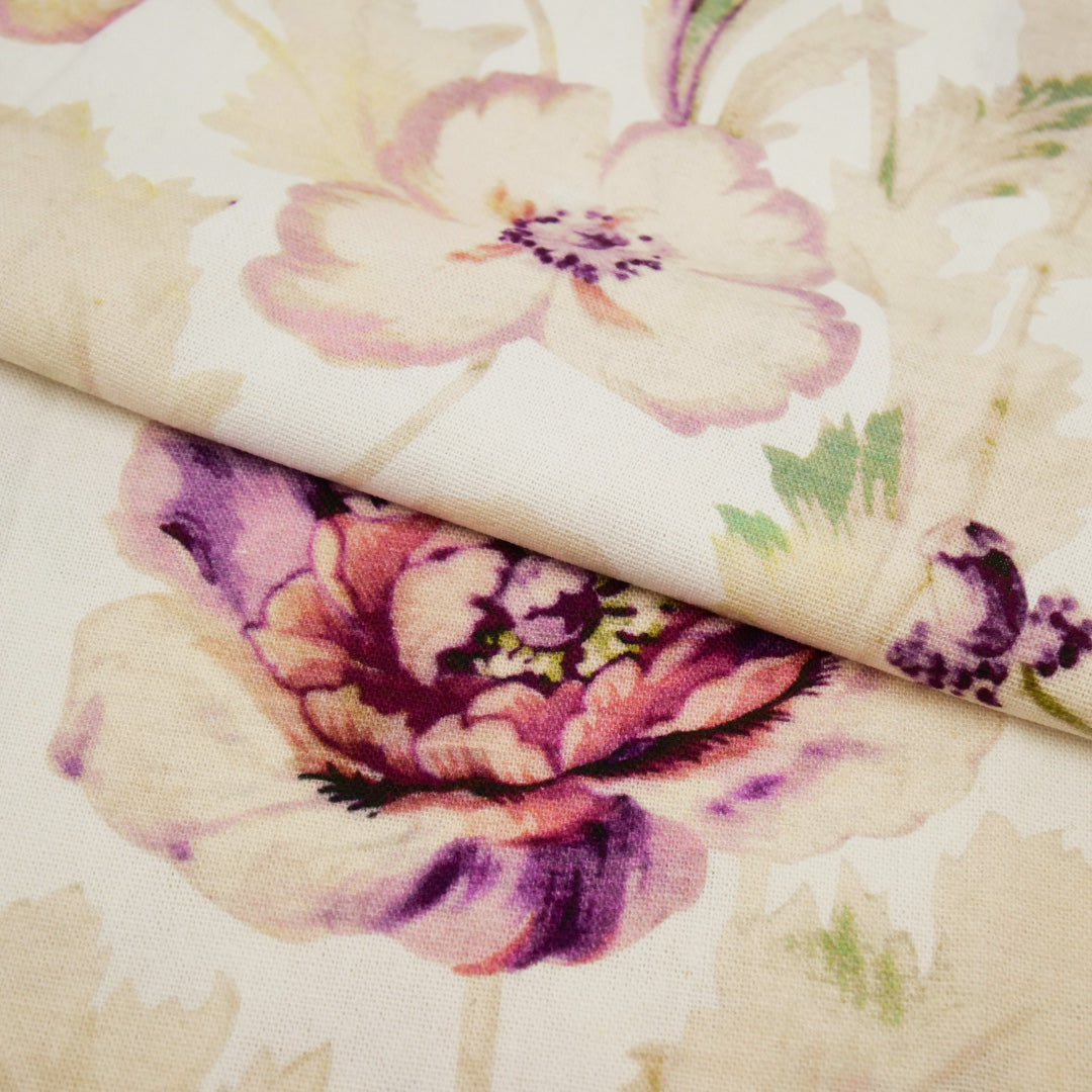 CONVENT GARDEN-RAYON LINEN PRINTS-LARGE FLORAL