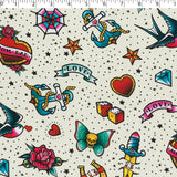 CHARLIE-RAYON POPLIN PRINTS-HEARTS / DICE
