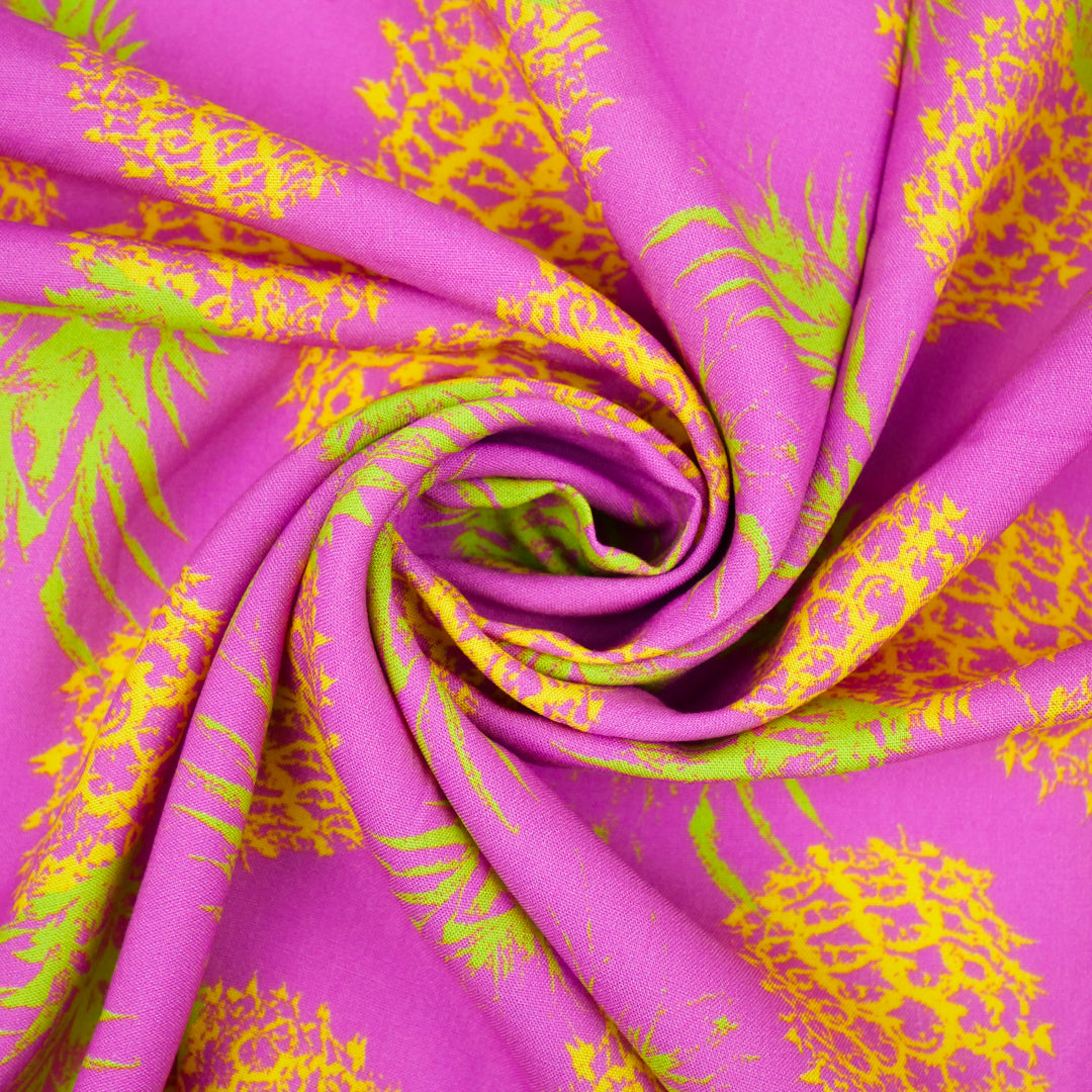 CHARLIE-RAYON POPLIN PRINTS-PINEAPPLE
