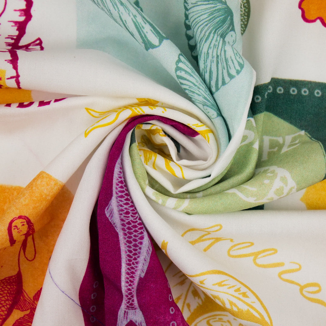 CHARLIE-RAYON POPLIN PRINTS-SARDINES / MERMAIDS
