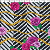 CHARLIE-RAYON POPLIN PRINTS-ROSES / CHEVRON