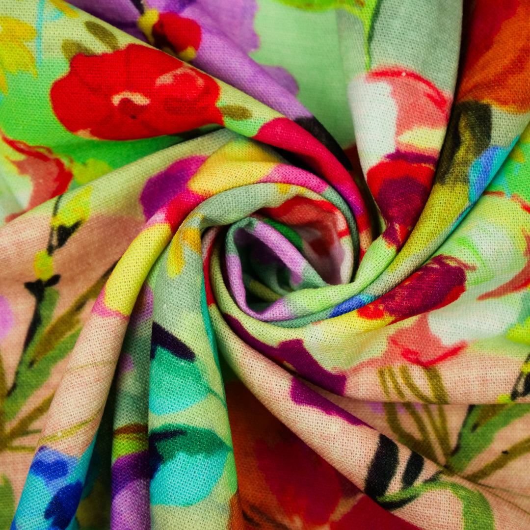 BARBADOS - RAYON/LINEN PRINTS - FLAT FLORAL