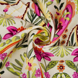 BARBADOS - RAYON/LINEN PRINTS - ONE SIDE BORDER