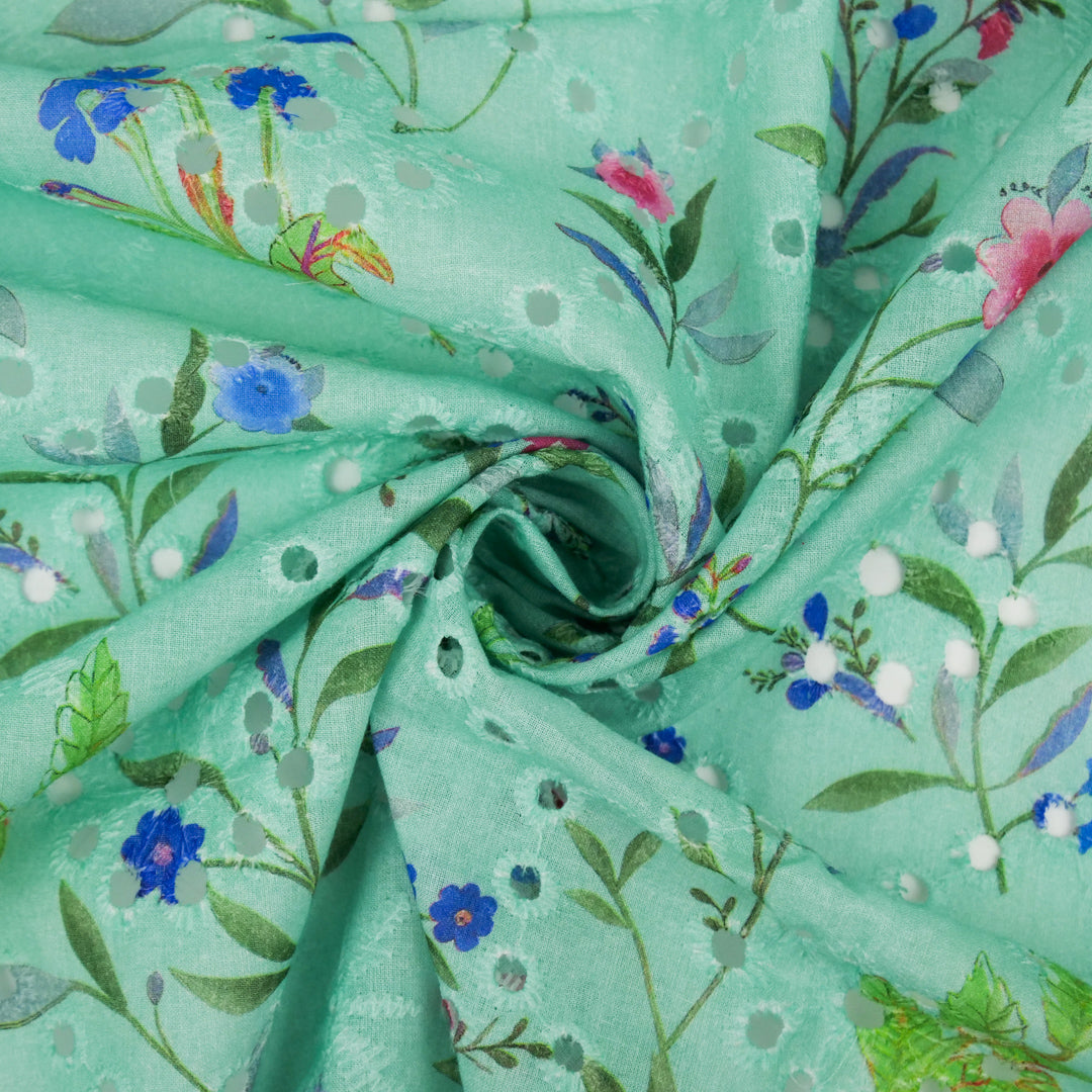 CONVENT GARDEN - COTTON EMBROIDERED PRINT - SPACED FLORAL