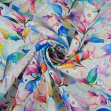 CONVENT GARDEN - COTTON EMBROIDERED PRINT - TROPICAL LEAVES