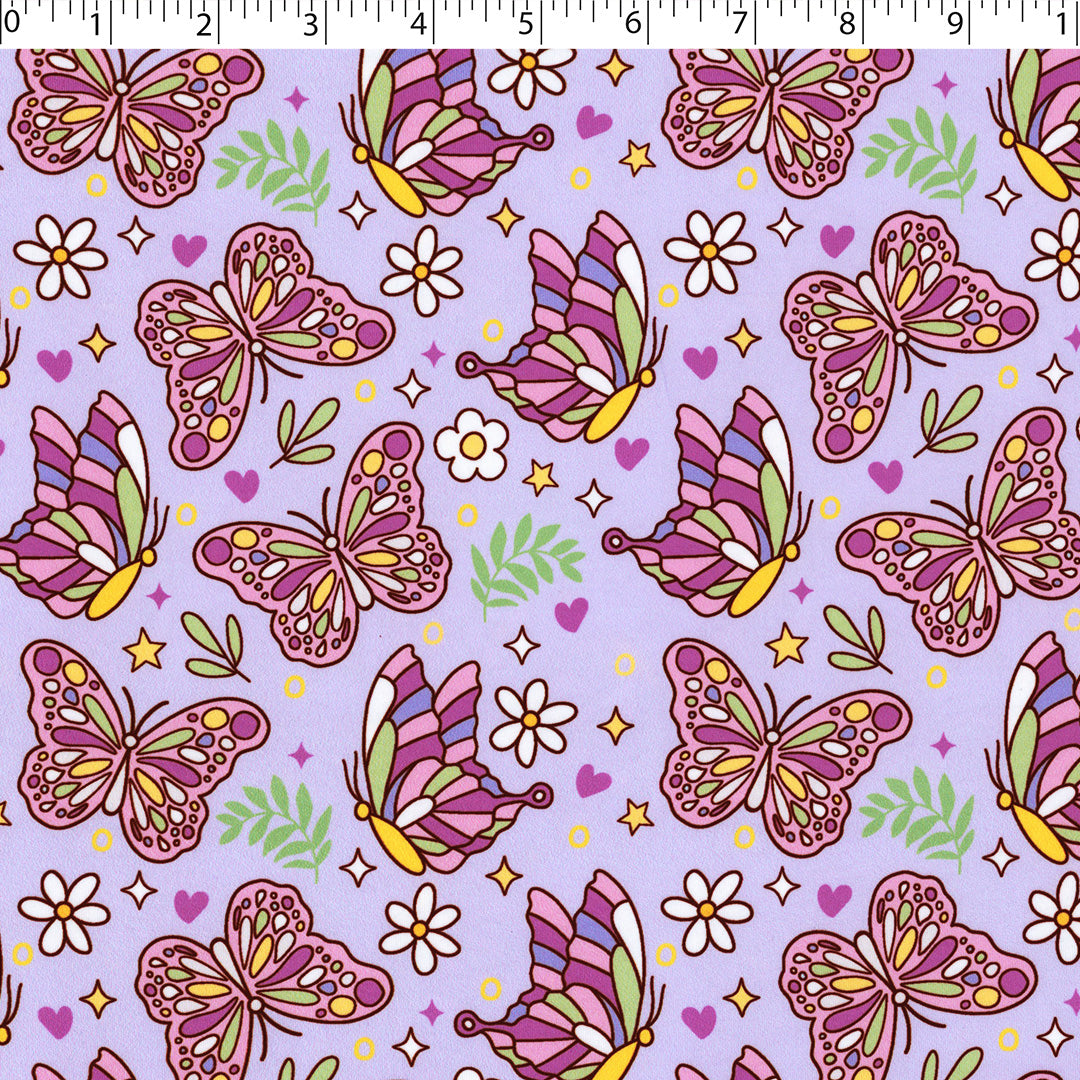 NIGHTY NITE - BRUSHED KNIT PRINTS - BUTTERFLIES