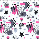 NIGHTY NITE - BRUSHED KNIT PRINTS - SCRIBBLES