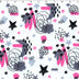 NIGHTY NITE - BRUSHED KNIT PRINTS - SCRIBBLES