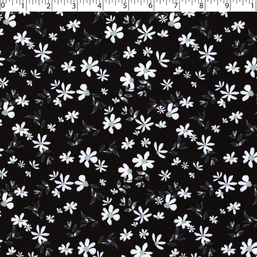 SLUMBER TIME RIB KNIT PRINTS - SMALL FLOWERS