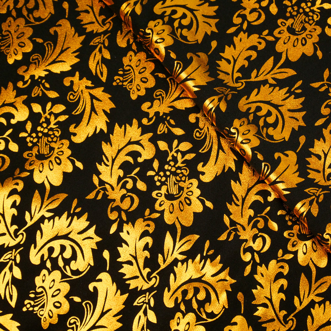 CROWN JEWELS - KNIT WITH FOIL PRINT - DAMASK FLORAL