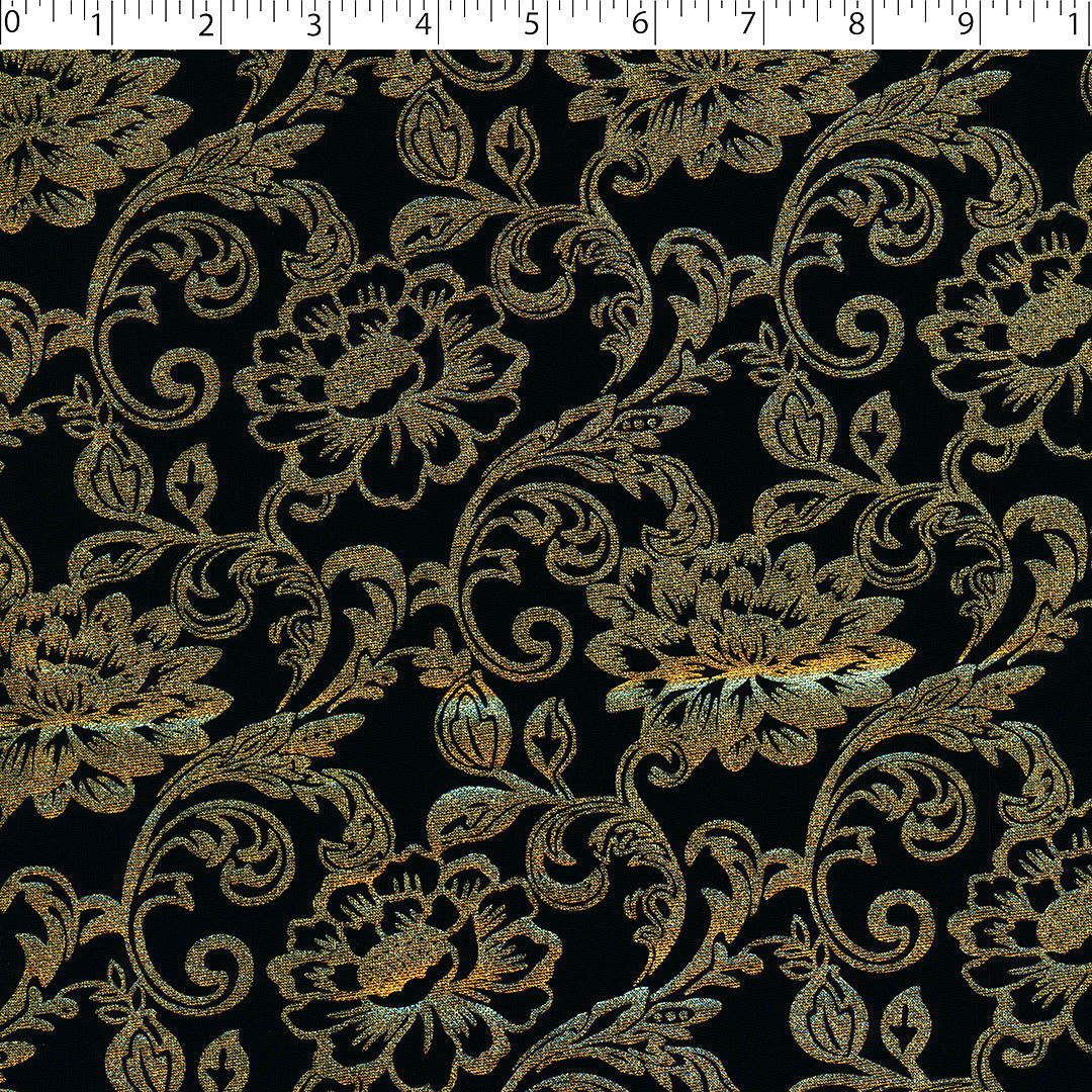 CROWN JEWELS - KNIT WITH FOIL PRINT - FLORAL ARABESQUE
