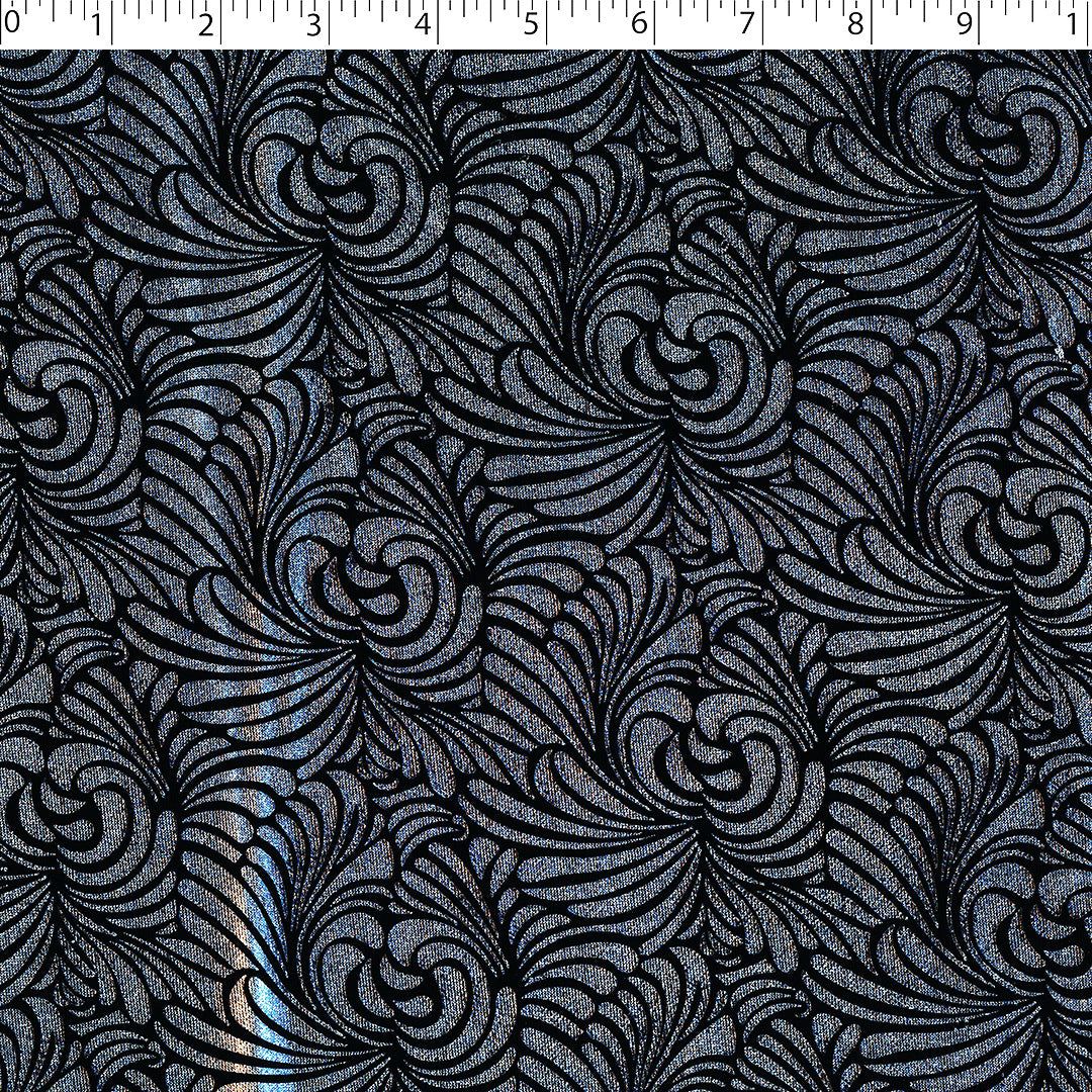 CROWN JEWELS - KNIT WITH FOIL PRINT - SWIRLING ARABESQUE