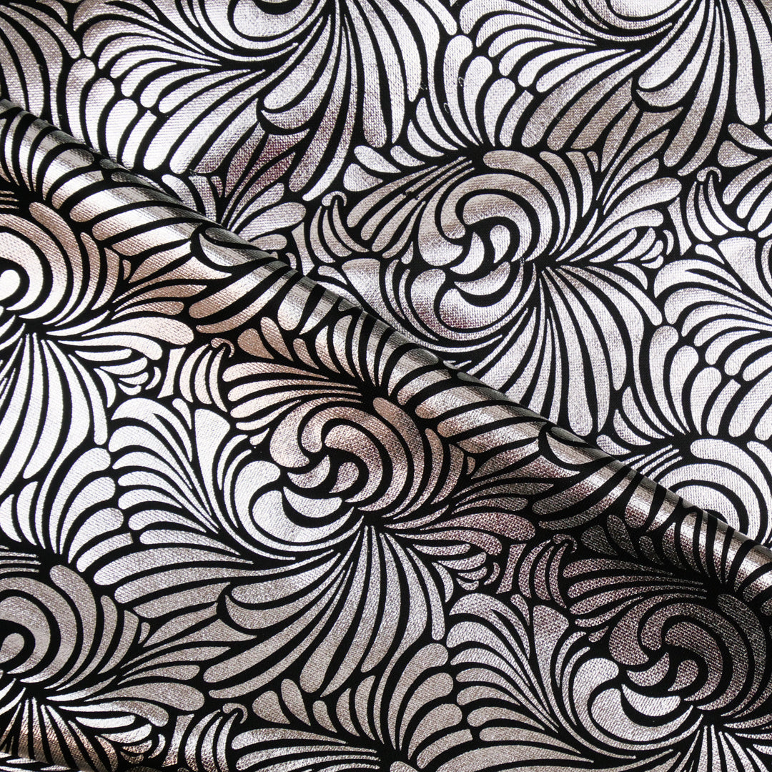 CROWN JEWELS - KNIT WITH FOIL PRINT - SWIRLING ARABESQUE