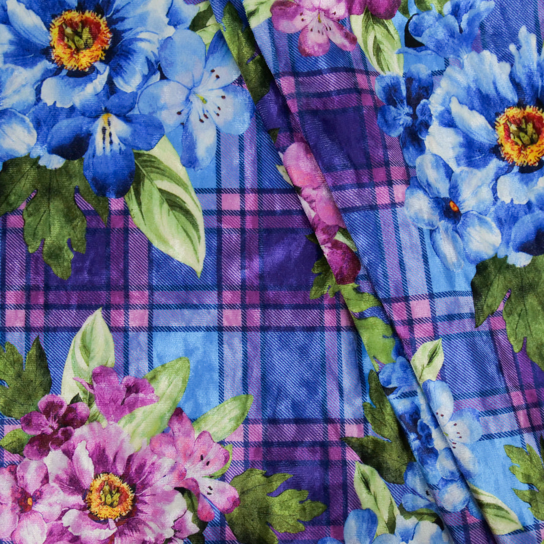KATIE COLLECTION - VELVET PRINTS - FLORAL PLAID