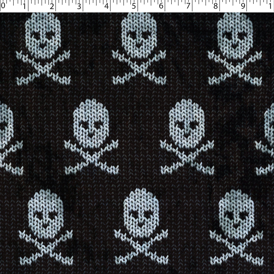 KATIE COLLECTION - VELVET PRINTS - SKULL KNIT