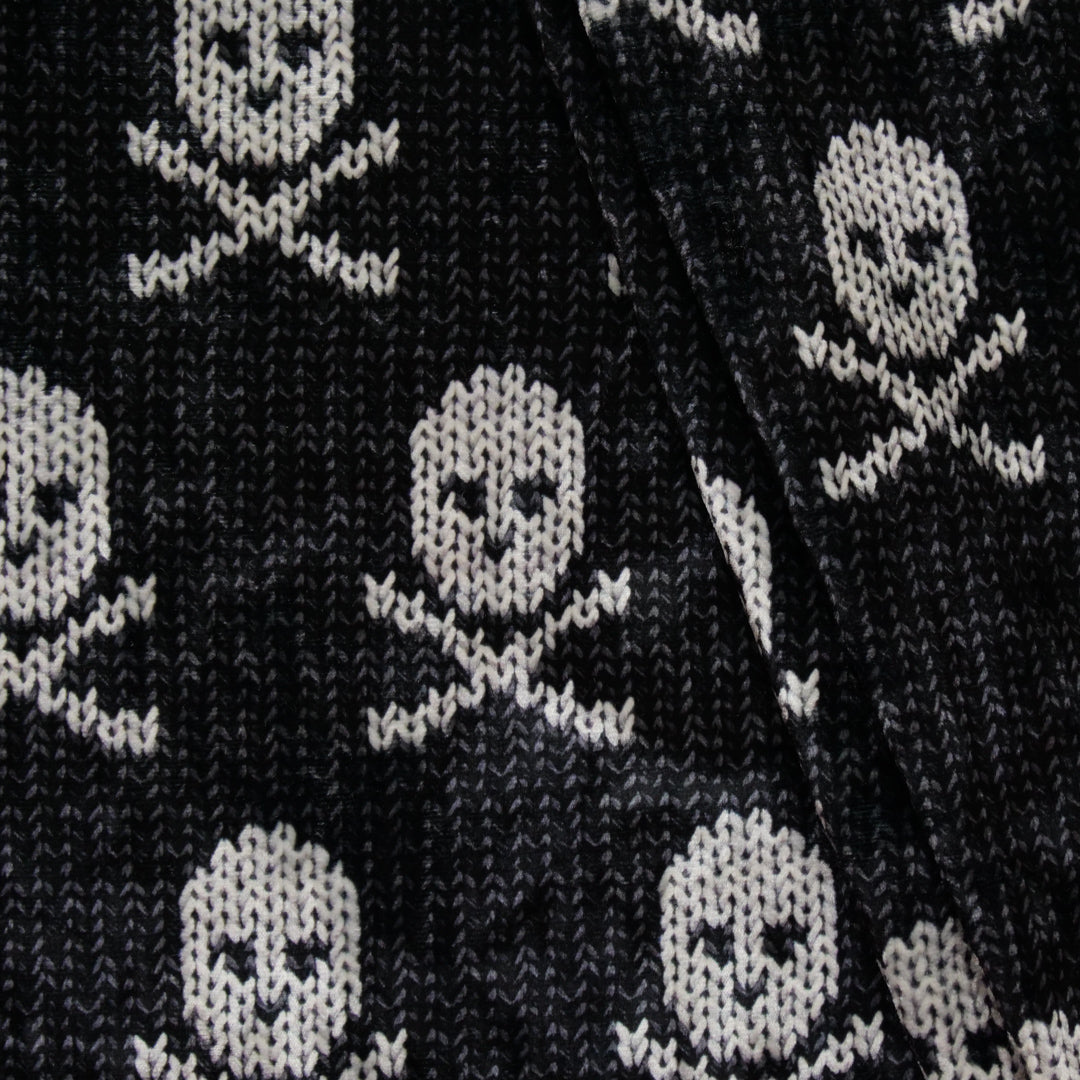KATIE COLLECTION - VELVET PRINTS - SKULL KNIT