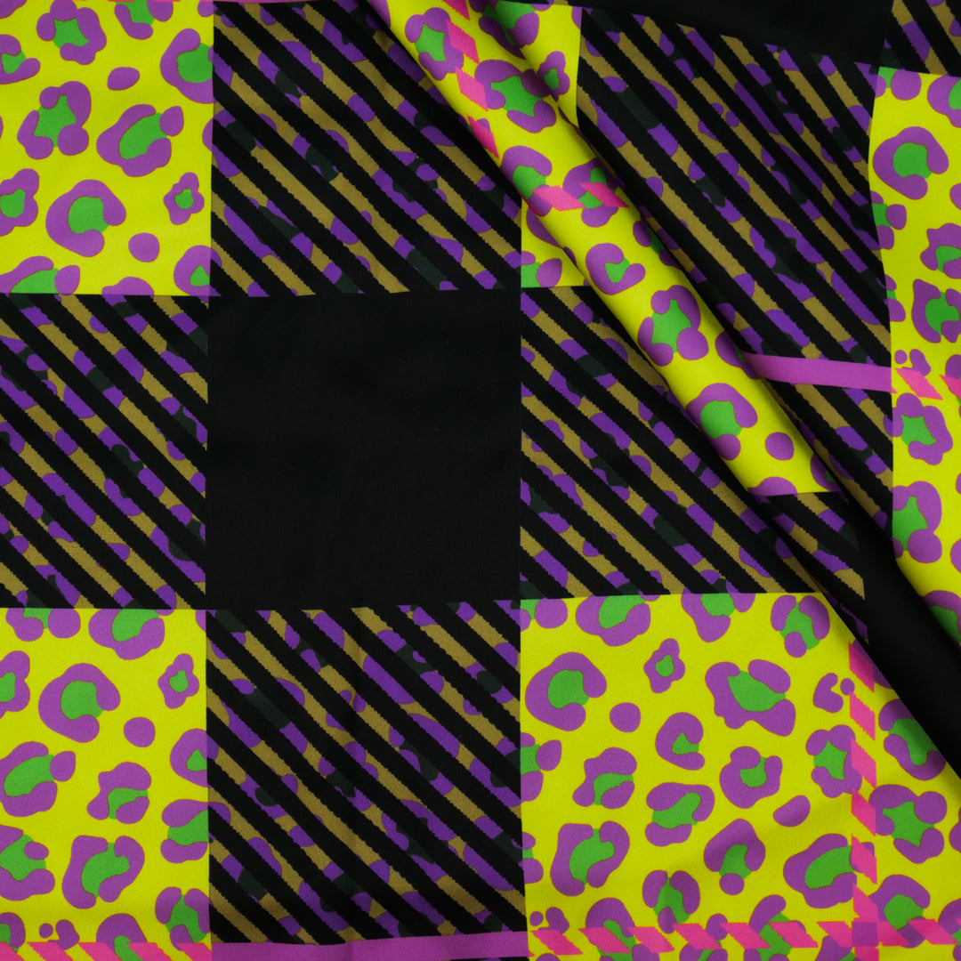 KATIE COLLECTION - SATIN PRINTS - LEOPARD PLAID