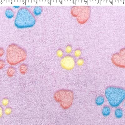 BURNOUT CHENILLE FLEECE PRINTS - PAW AND HEART