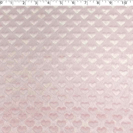 pink polyester embossed hearts chenille