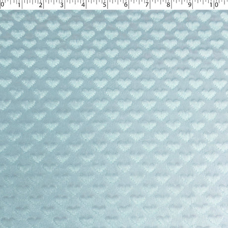 soft teal polyester embossed hearts chenille