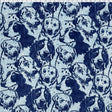 blue dogs galore fleece print