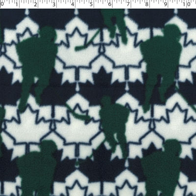 green and navy hockey fleece print