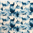 blue winter woodland fleece print