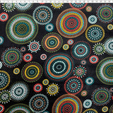 black medallion fleece print