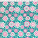 lt teal flower power fleece print