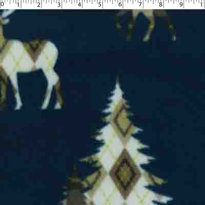 MOUNTAIN FLEECE PRINTS - FOREST ANIMALS ARGYLE