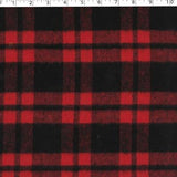 red / black recycled poly / cotton lumberjack check plaid print