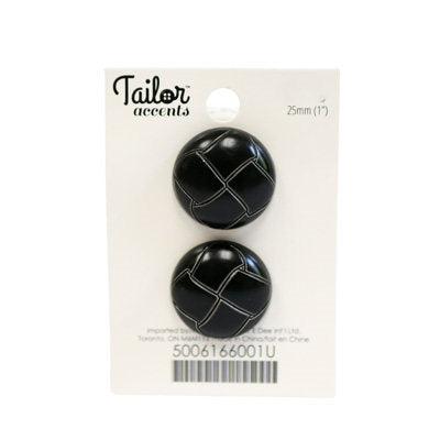 WOVEN LEATHER LOOK BUTTON 25MM