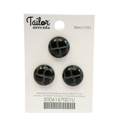 WOVEN LEATHER LOOK BUTTON 18MM