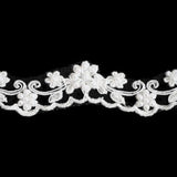 2.8CM (1 1/8") SCALLOPED BRIDAL LACE TRIM WITH FAUX PEARLS